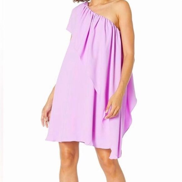 Trina Turk One Shoulder Ruffled Satisfied Mini Dress - Picture 1 of 7